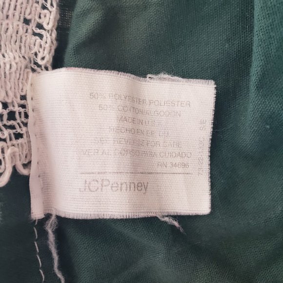 SOLD JC Penney Vtg Priscilla Curtain 88W x 64L Valance Cream Green Ruffle Rod - Picture 14 of 16